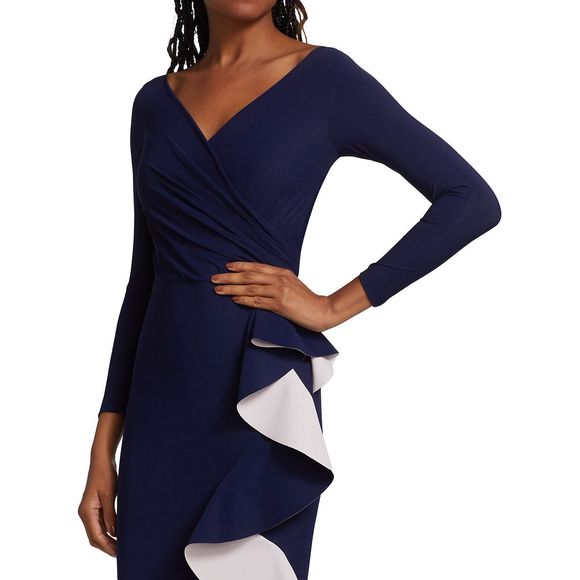 3/4 sleeve dresses Iris Dress (Black) Xscape Evenings Pleated One-Shoulder Ratio:1-2-1 handmade ankle boots
